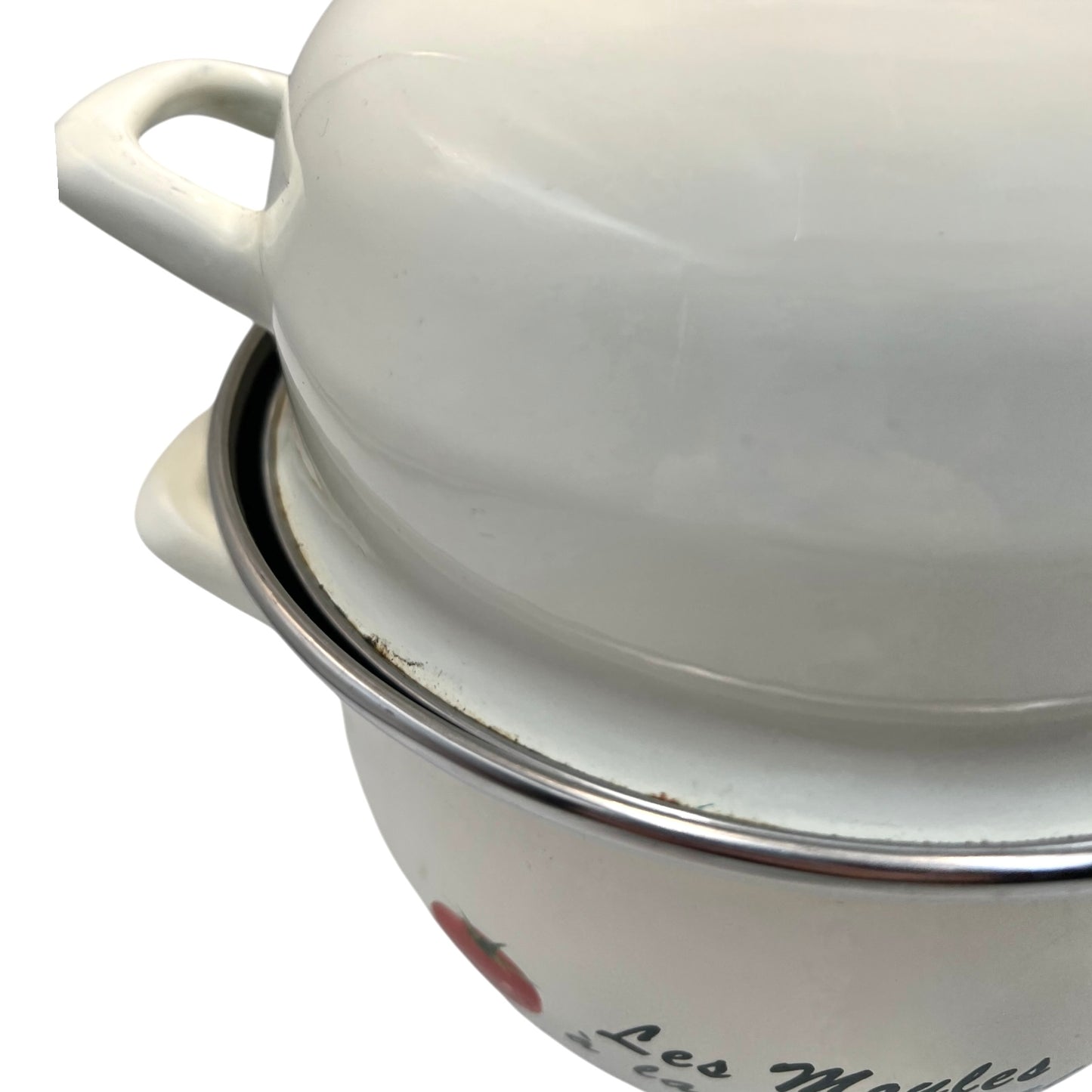 Enamel Mussels Pan, French Farmhouse Chic Les Moules Frites Pot 