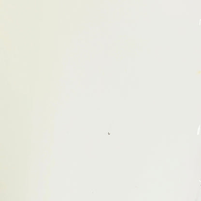 A nearly solid off-white to cream surface with a tiny dark speck near the center and faint edge marks along the right side.