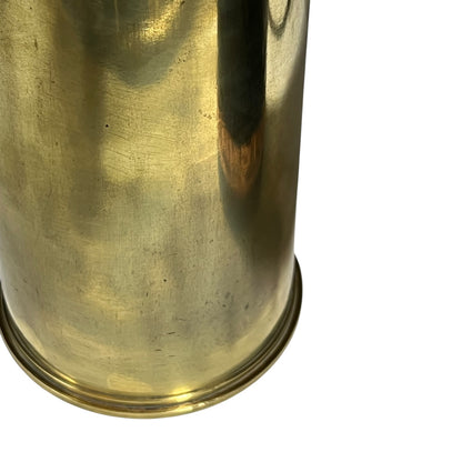 WW1 British 18 Pounder Inert Shrapnel Shell with Brass Case and Fuse