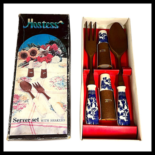 Hostess Materia Serving Set With Salt Pepper Vintage Made In Japan Hakusan for sale from All Things French Store