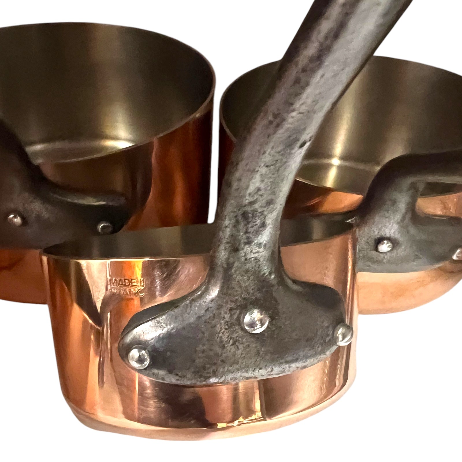 French Copper Pan Set, Copper Saucepans, Set of 5, Steel Lined, 1.5mm +5kg