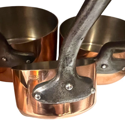 French Copper Pan Set, Copper Saucepans, Set of 5, Steel Lined, 1.5mm +5kg