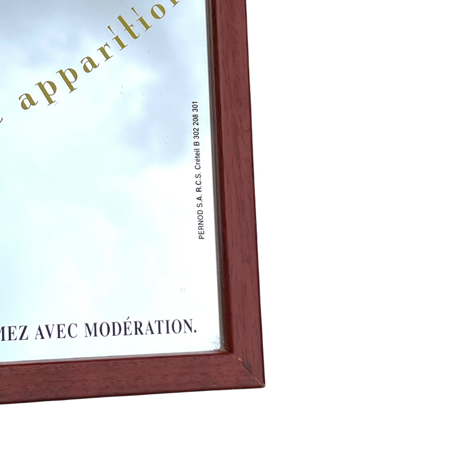 Suze Liqueur Advertising Mirror 1990s, Bar Decor, Restaurant, Pub, Mancave