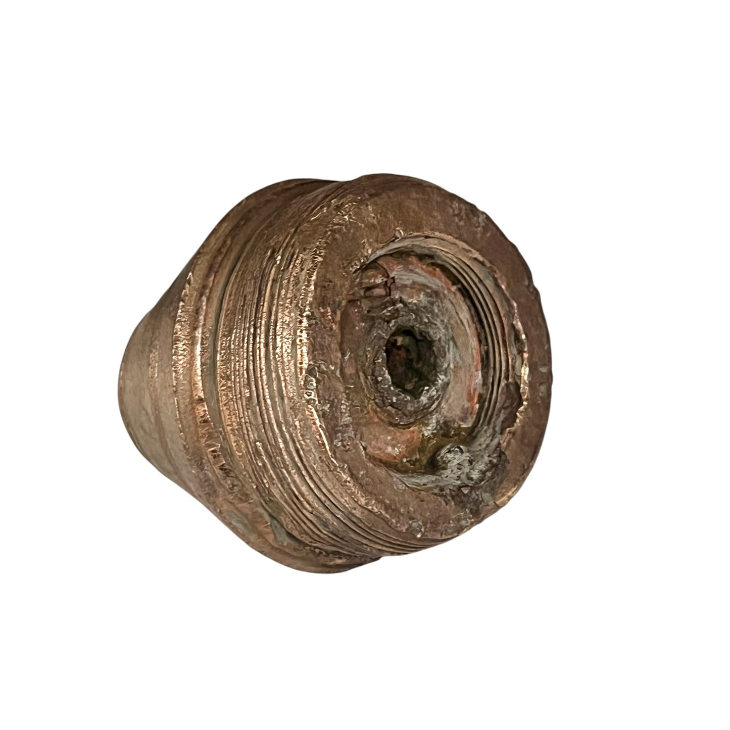 Brass metal cap fuse on a white background