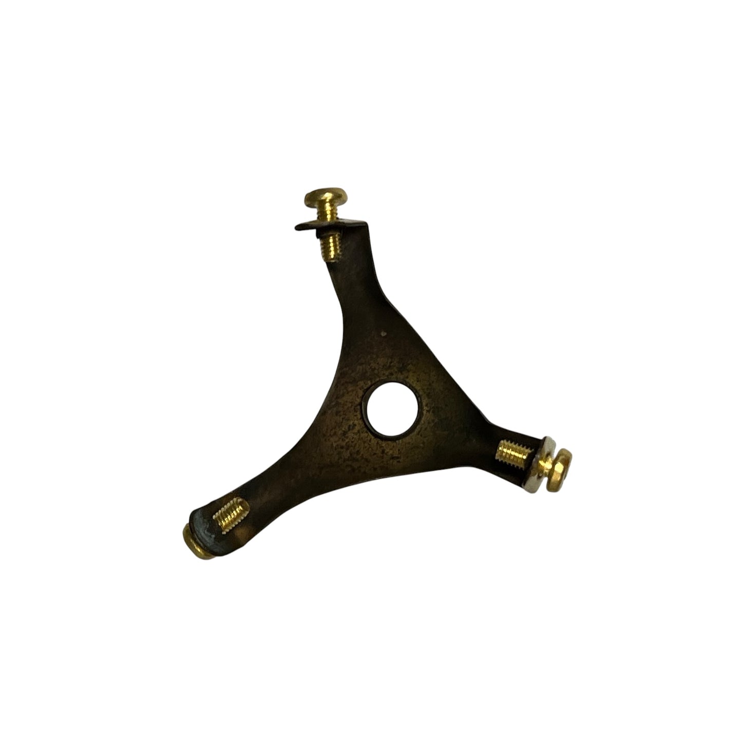 Brass gallery for holding a pendant lamp shade  on a white background