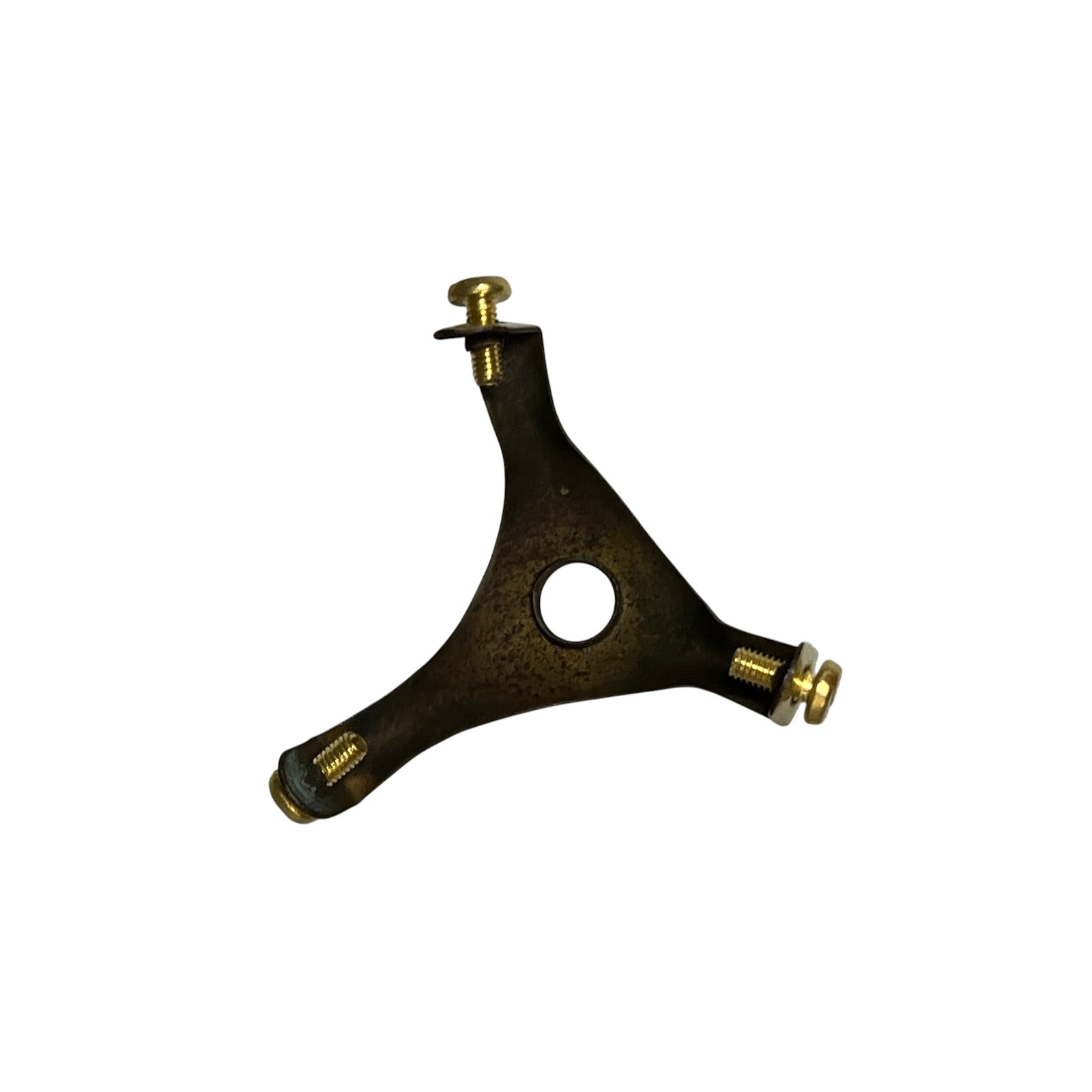 Brass gallery for holding a pendant lamp shade  on a white background