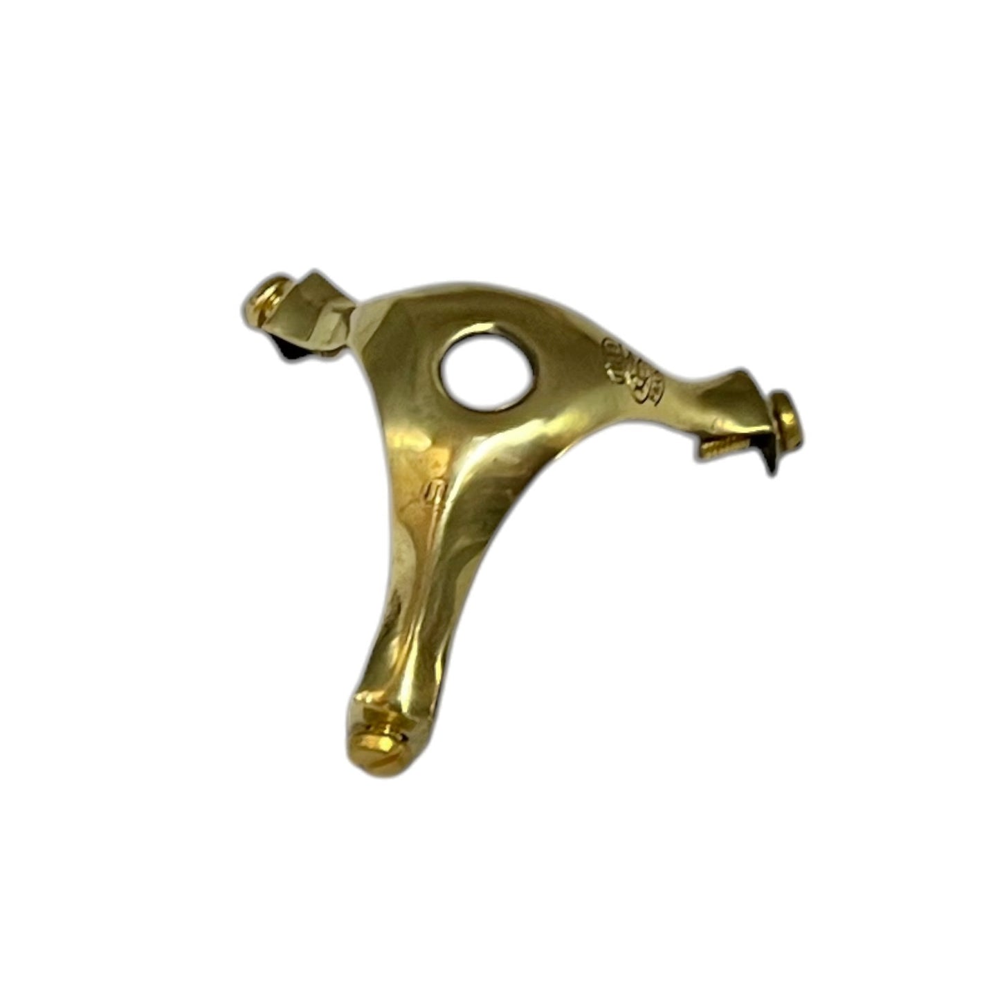 Brass gallery for holding a pendant lamp shade  on a white background