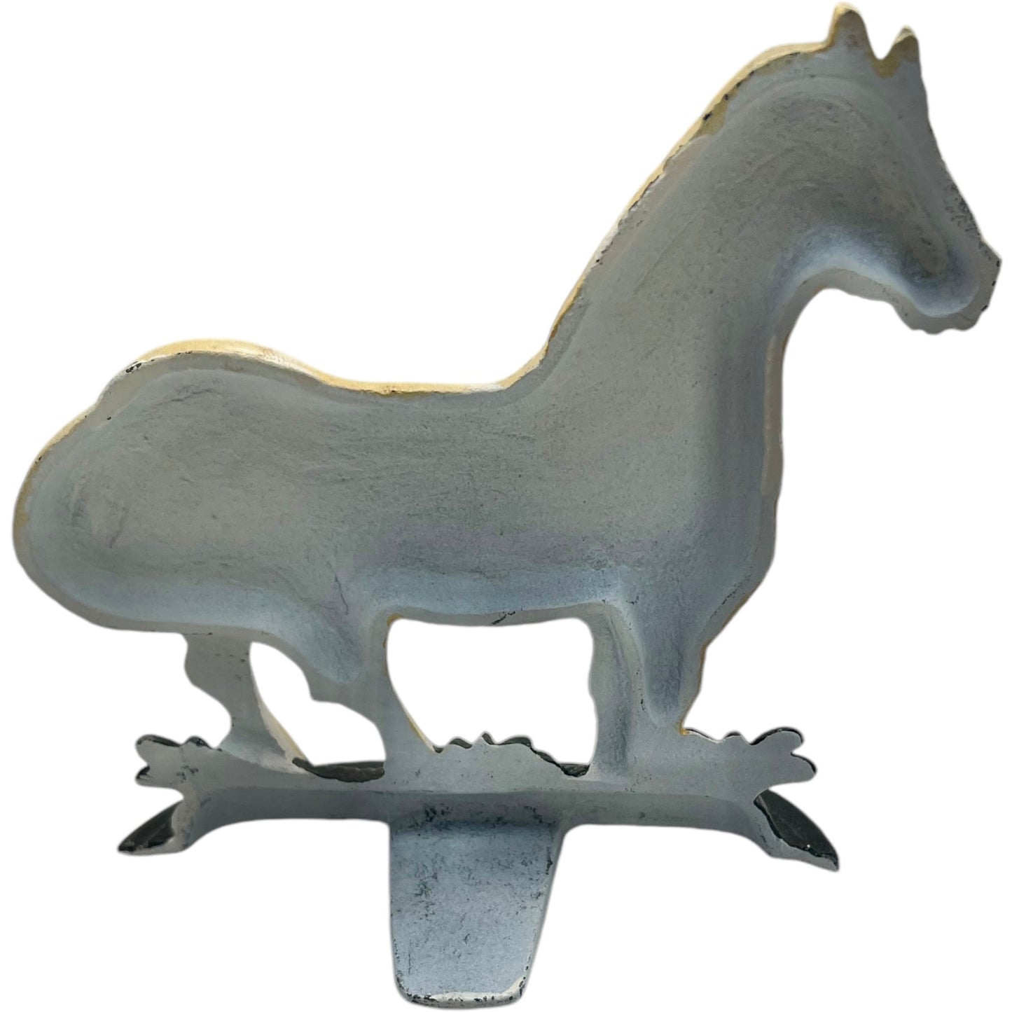 French Cast Iron Horse Door Stop, Farmhouse Chic Doorstop Wedge, Door Stay