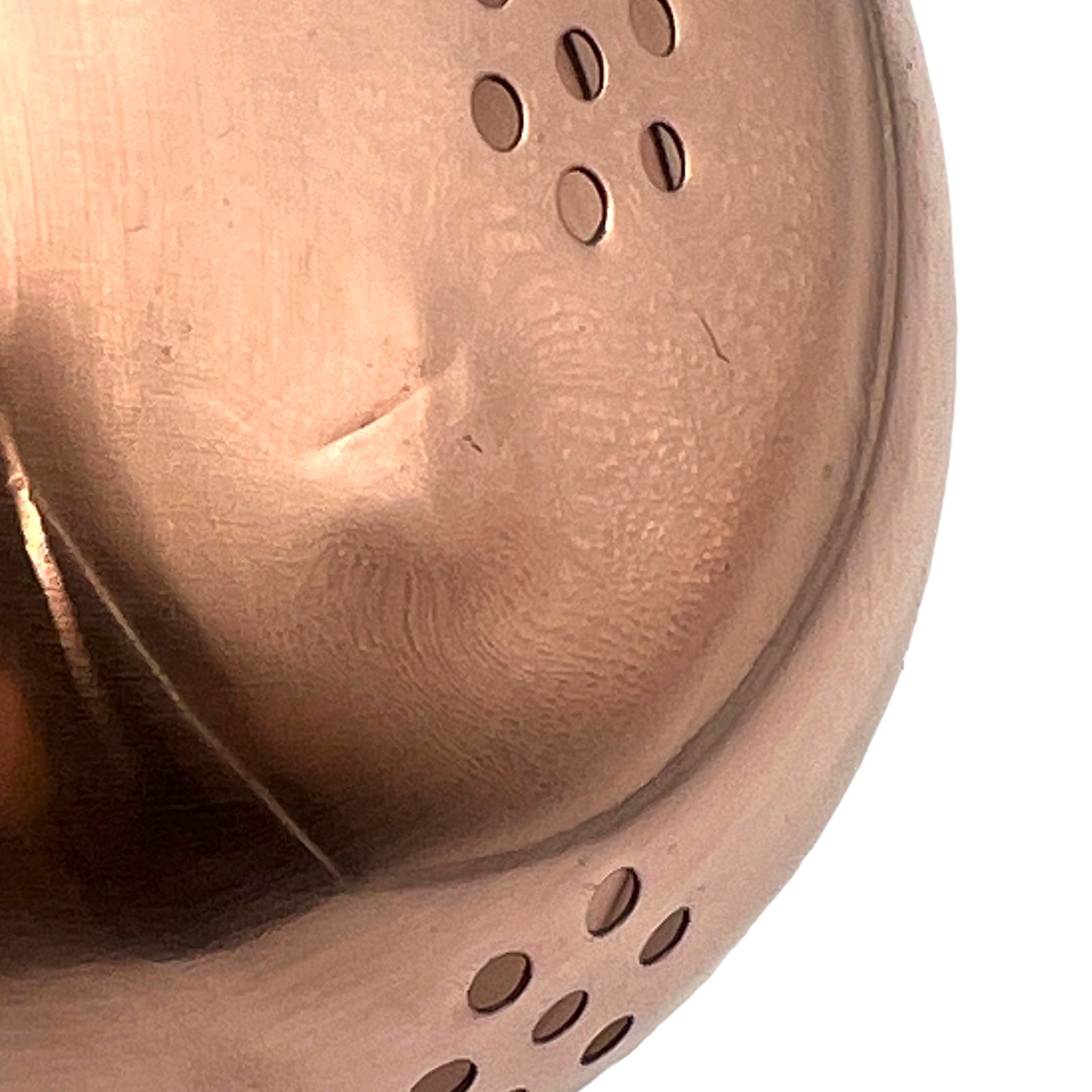 Small French copper colander sieve with a brass handle