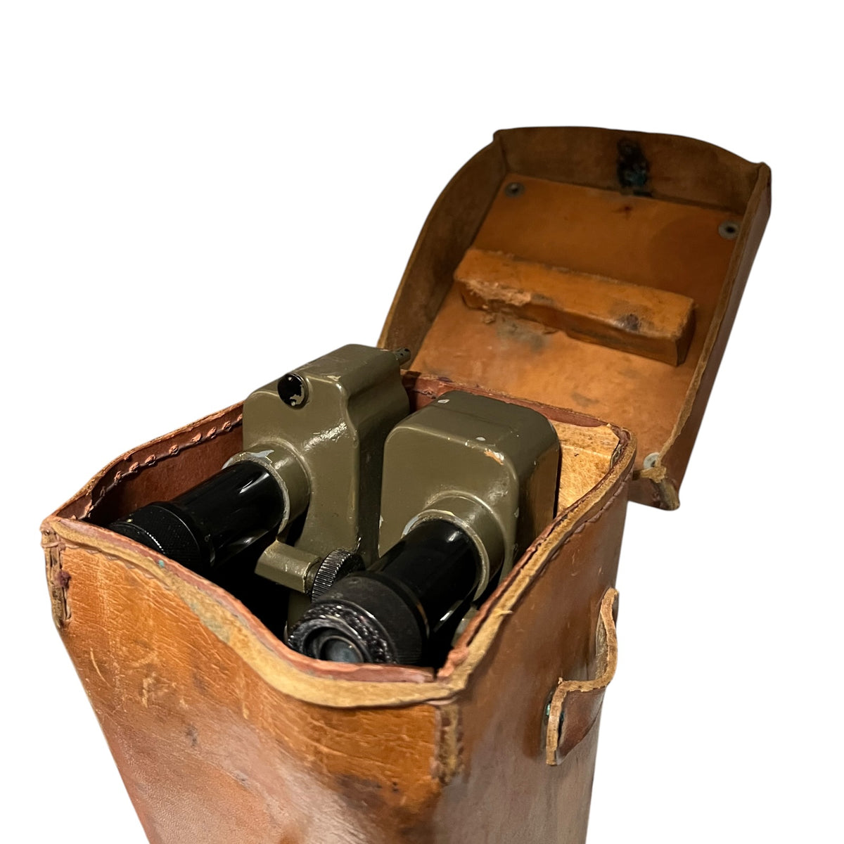 WWII Huet Paris 8x24 H/6400 Mle 1936 Military Trench Periscope Binoculars & Case