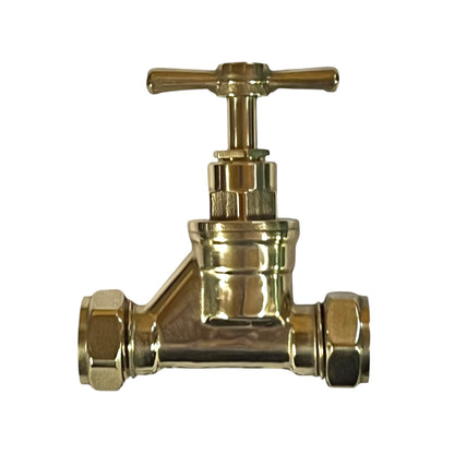 15mm Polished Solid Brass Stopcock