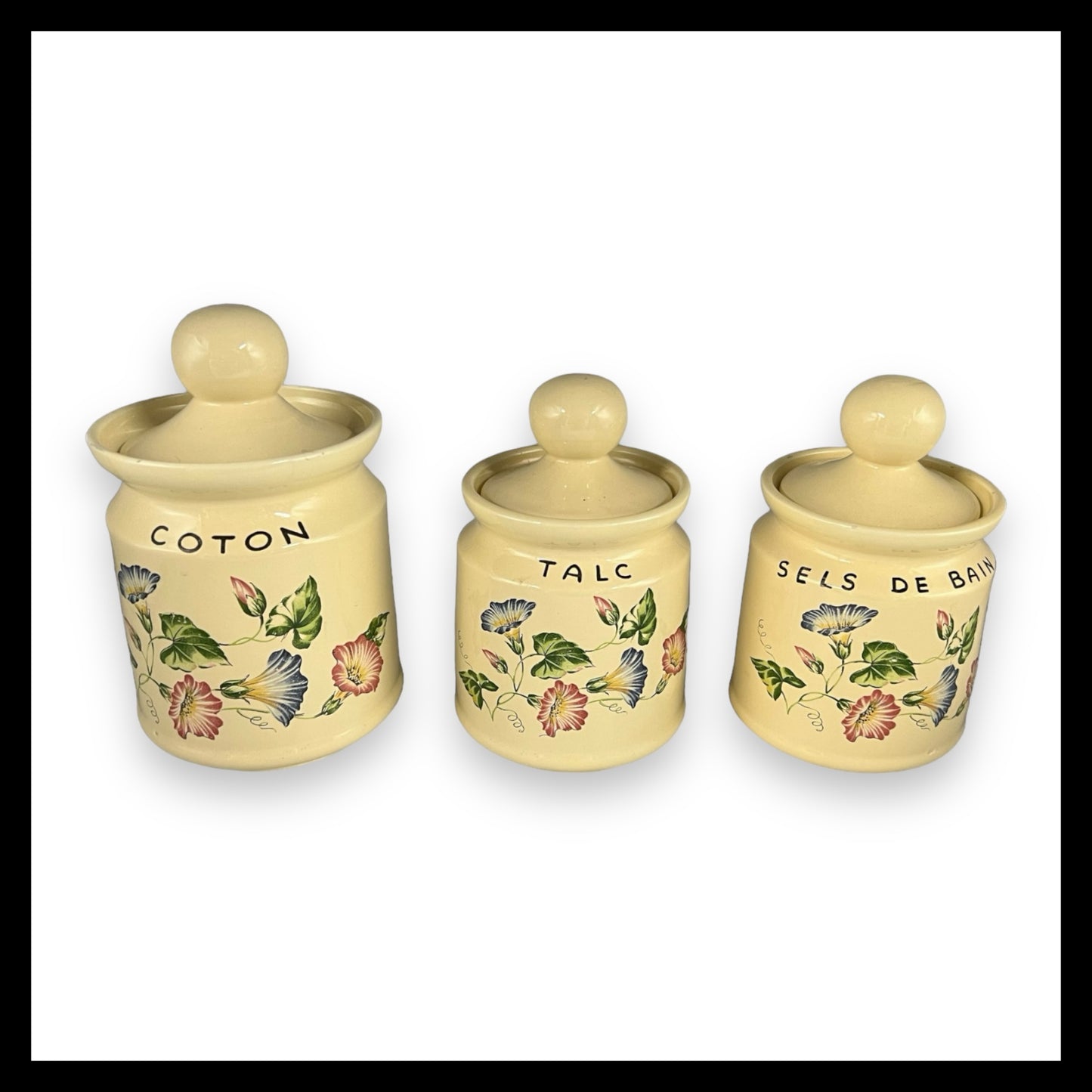 French bathroom shabby chic storage pot set for sale from All Things French Store