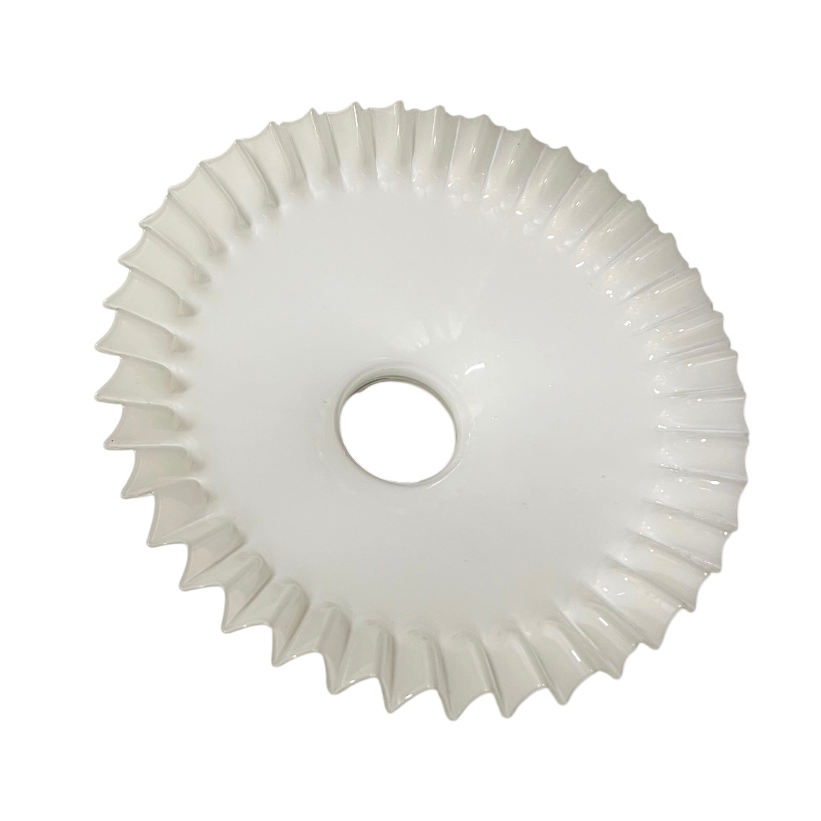 white milk glass lamp shade on a white background