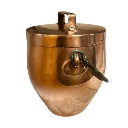 Copper cooking pot stockpot with handles on a white background