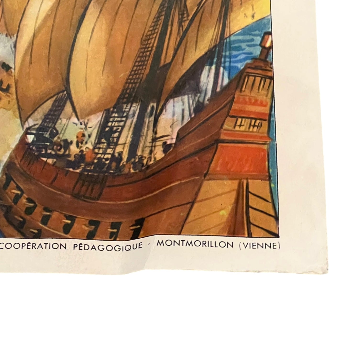 Vintage French Double-Sided School Poster – Siege of La Rochelle Teaching Aid