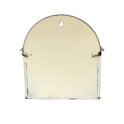 French Vintage Style Enamel Salt Box – Cream SEL Wall Hanging Pot | Farmhouse Kitchen Décor