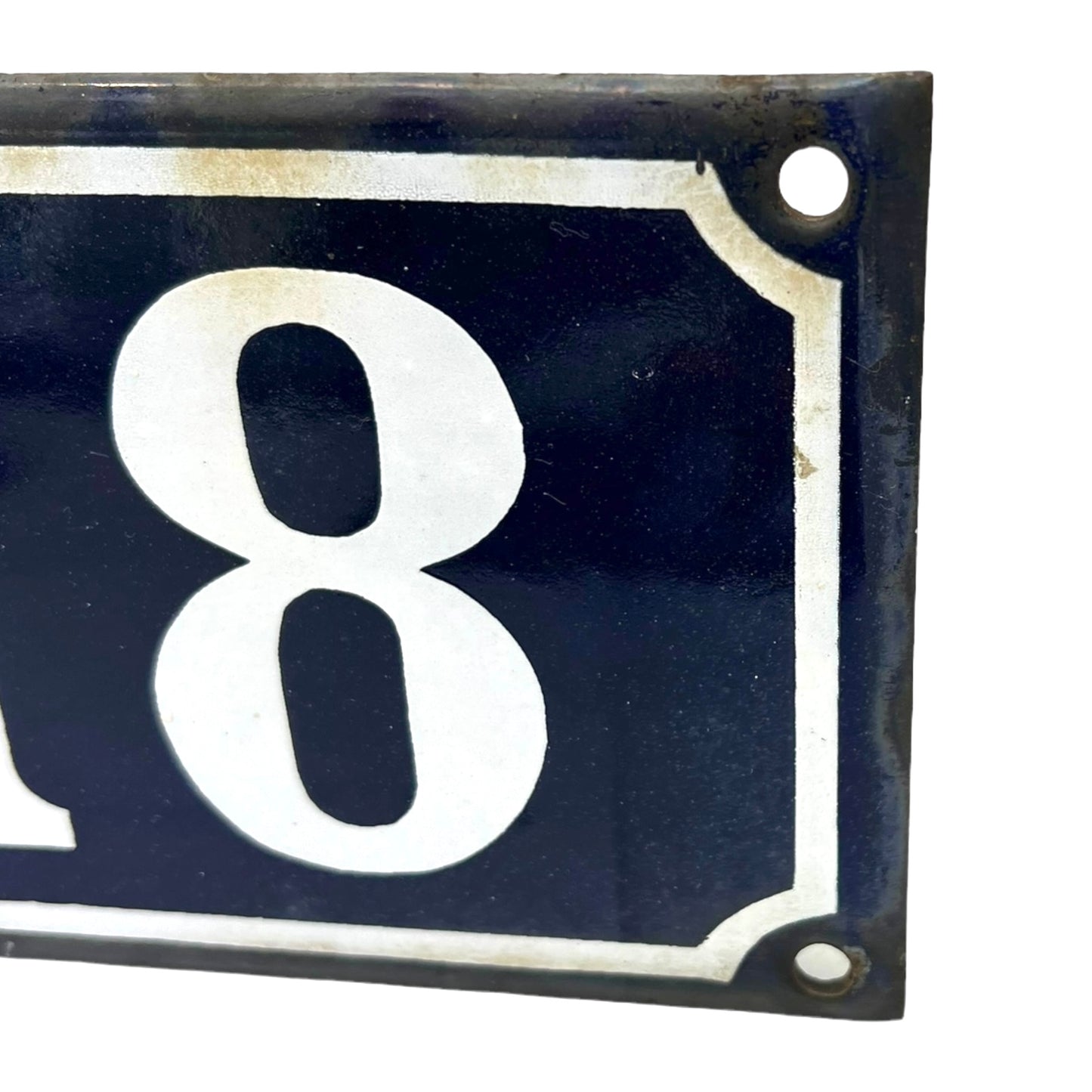 image French vintage door house number 18