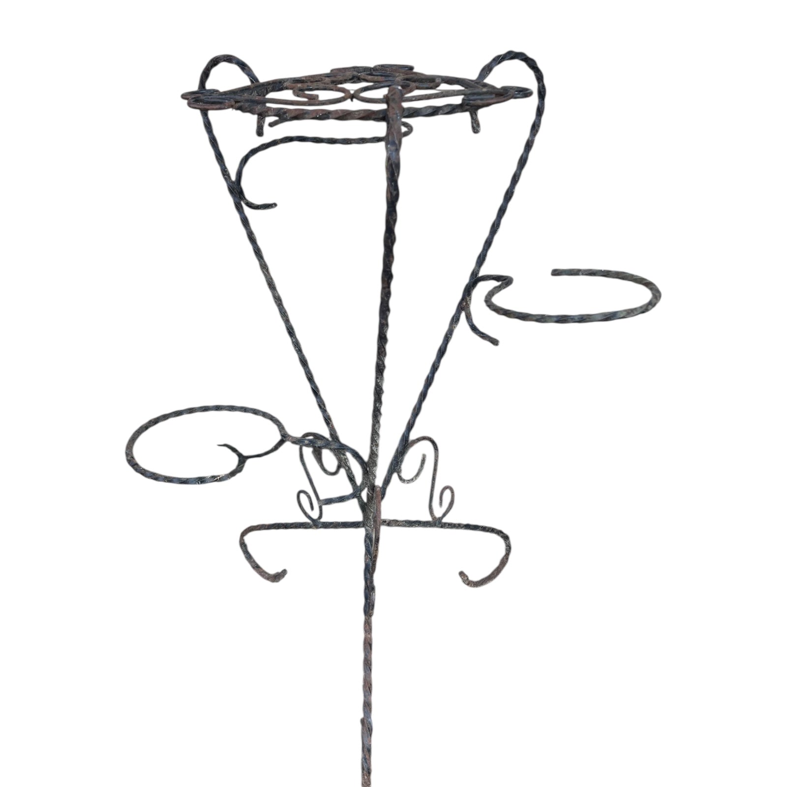 Vintage Retro Mid Century 50s 60s, French Wrought Iron Pot Plant Stand for sale from All Things French Store