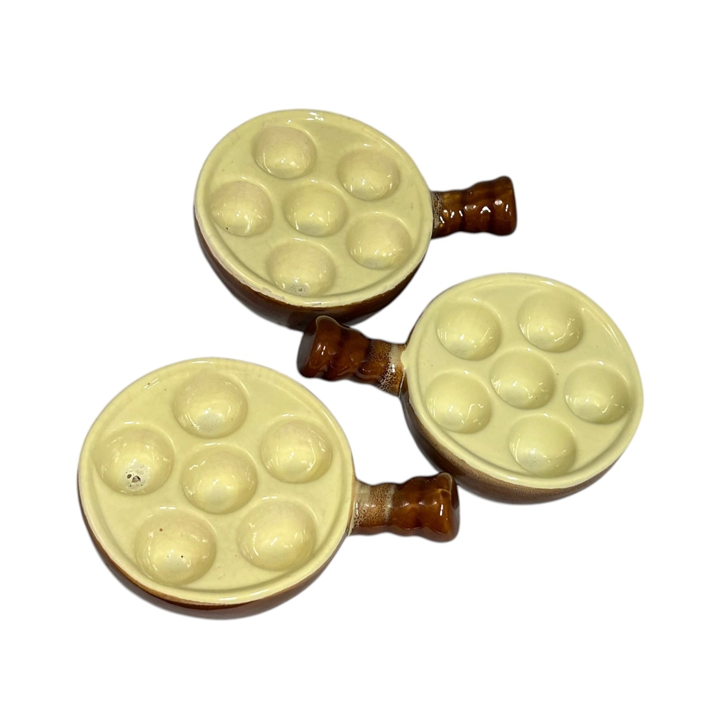 Vintage French Ceramic Escargot Dishes Set of 3 – Snail Serving Pots