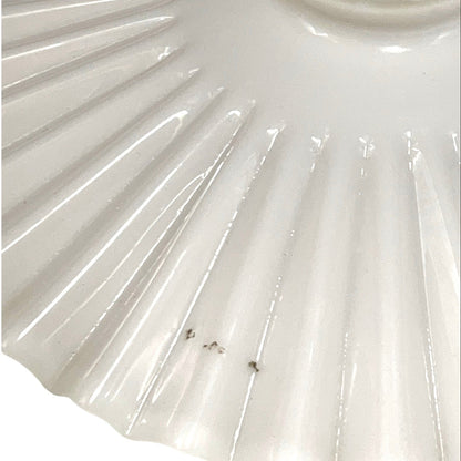 Close up of French glass lampshade on a white background
