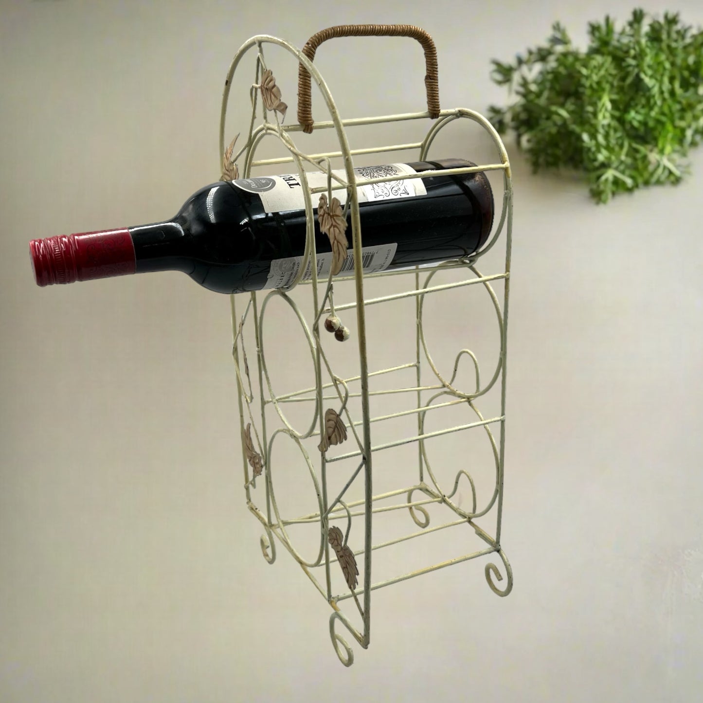 French table top freestanding 3 bottle holder rack 