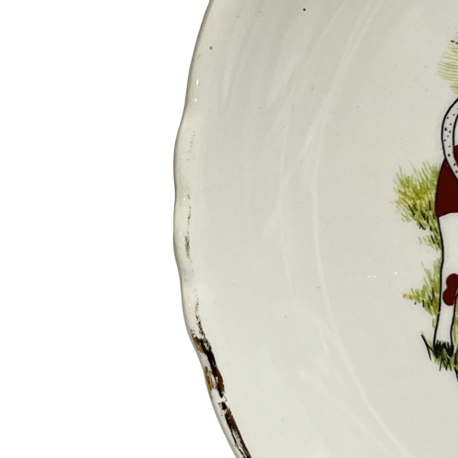 Ceramic plate with a horse design on a white background