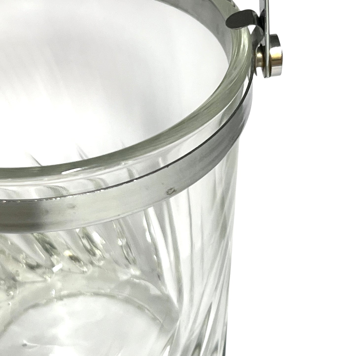 Vintage 1960s French Glass Ice Bucket – Mid Century Retro Barware Ice Pot