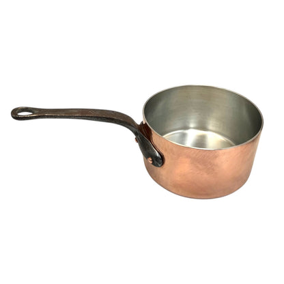 Vintage French Copper Saucepan Pot 18cm with Brand New Tin Lining 3mm 2.25kg