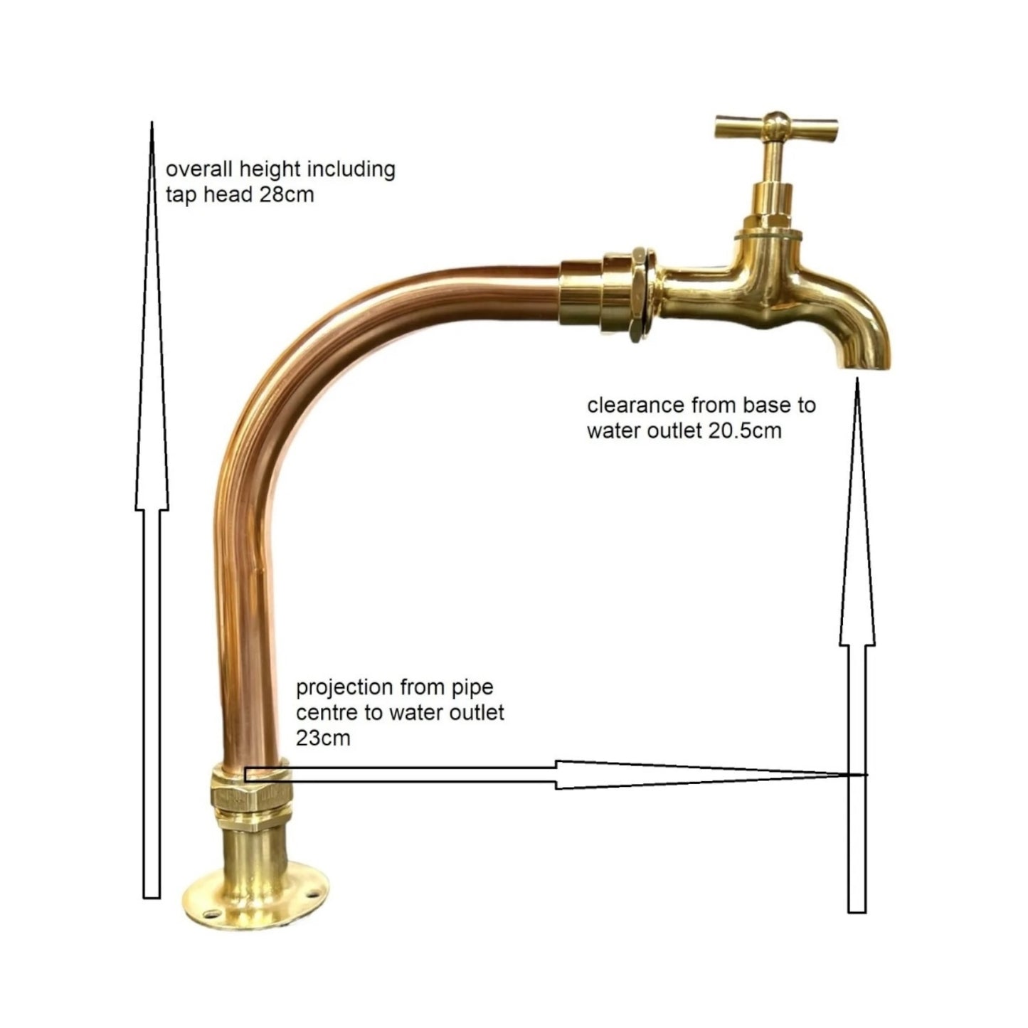 copper and brass kitchen Belfast sink tap