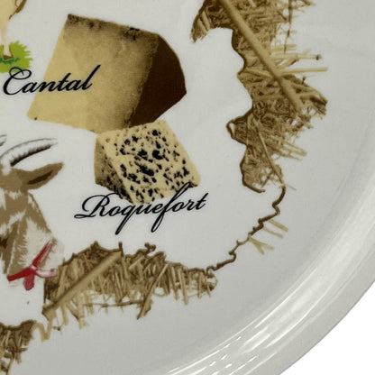 image French porcelain cheese plate decorated with cheese images