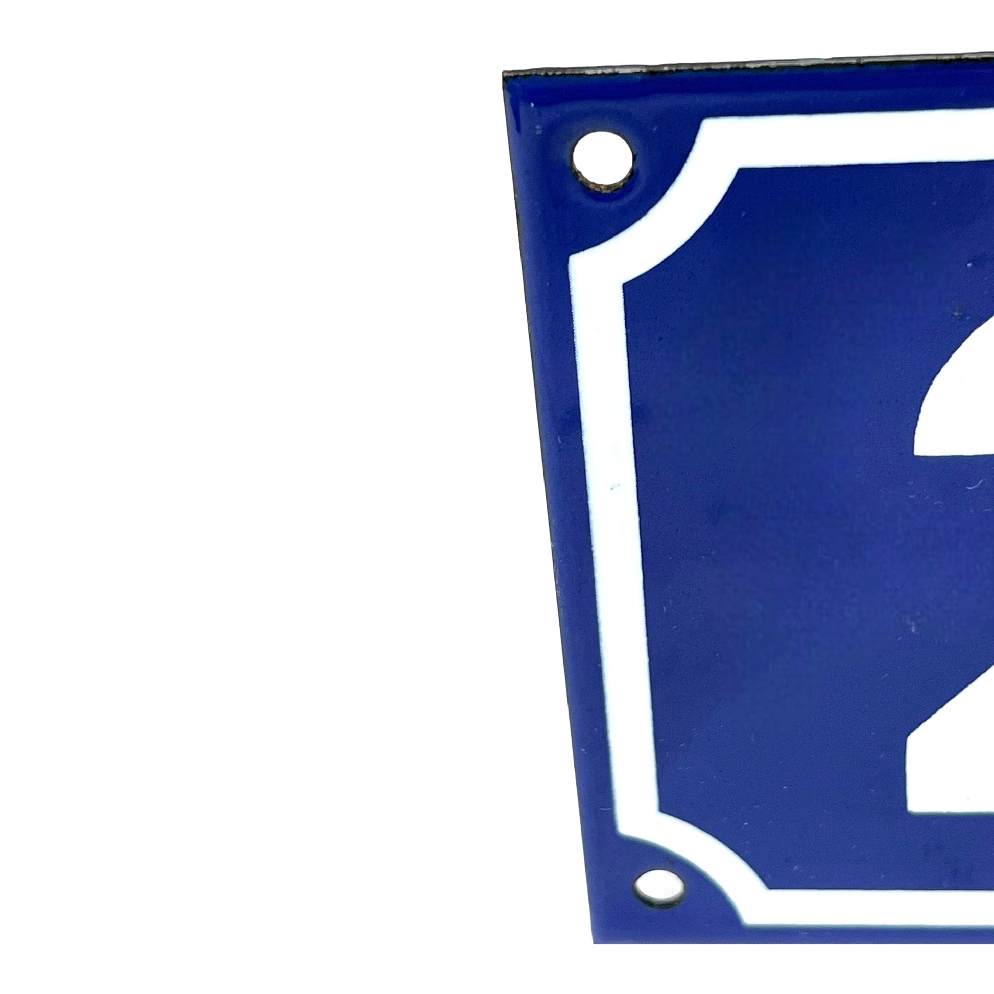 image 5 French blue and white enamel door house number