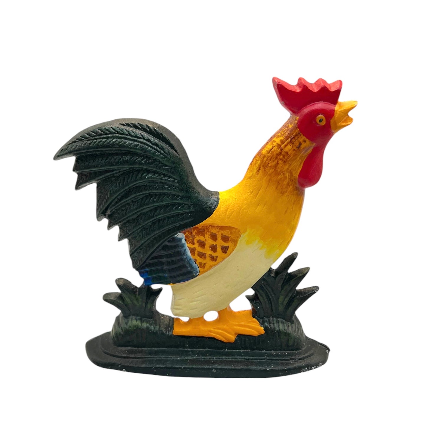 French Cast Iron Chicken Door Stop, Farmhouse Style Doorstop Wedge, Door Stay