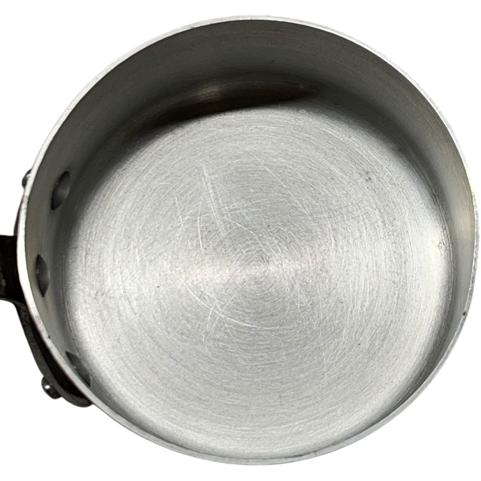 inside of French copper pan