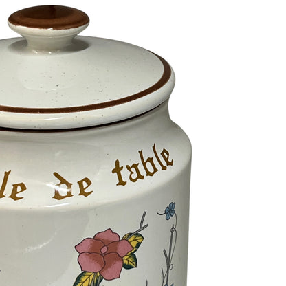 close up of a French table bin on a white background 