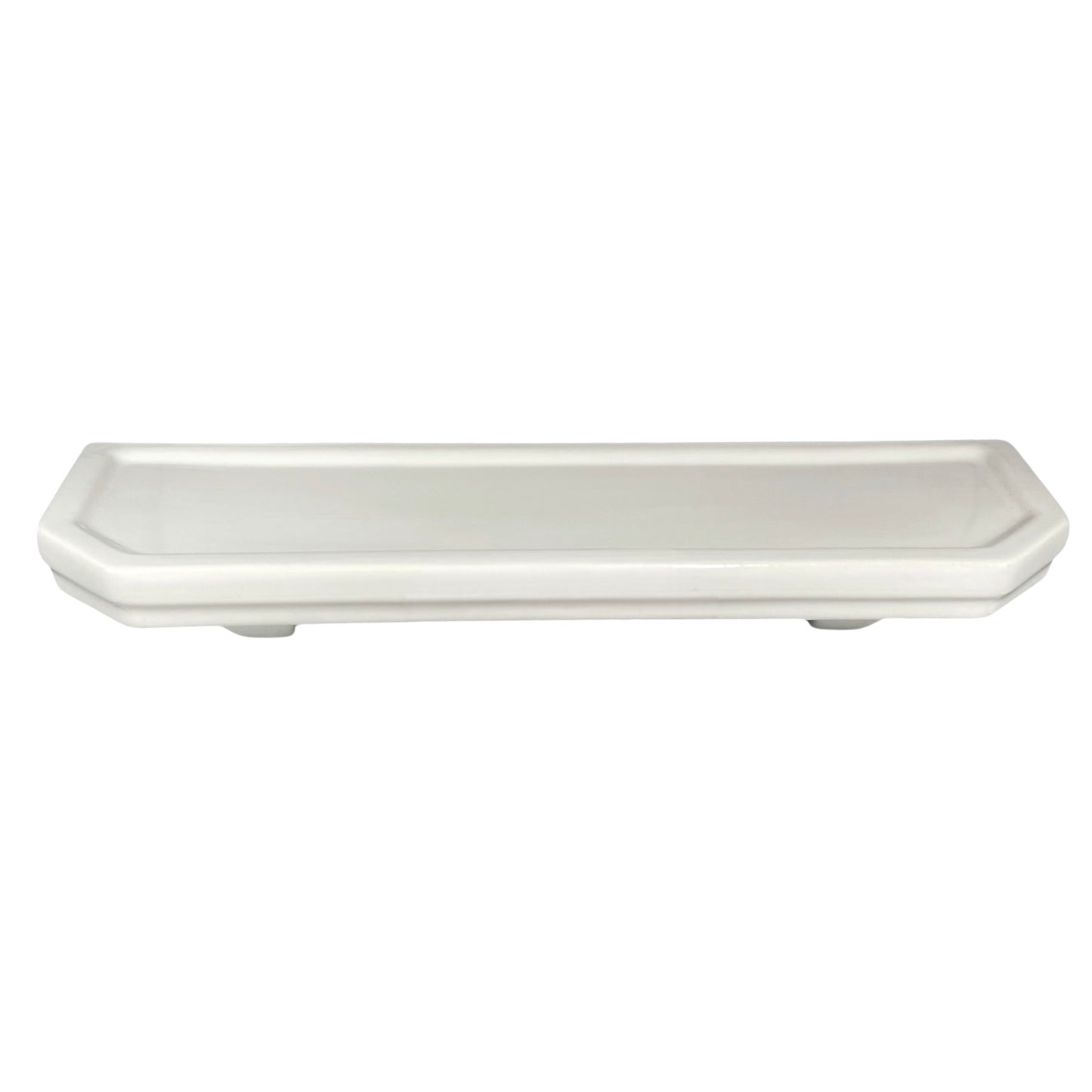 White ceramic Belfast sink shelf on a white background