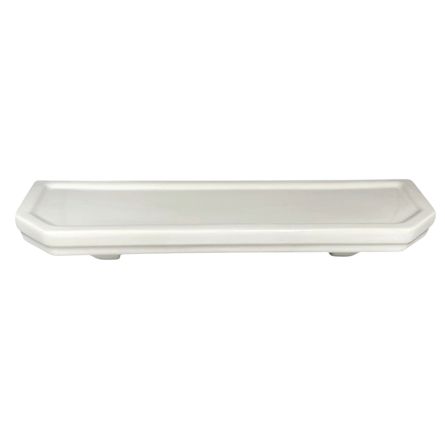 White ceramic Belfast sink shelf on a white background