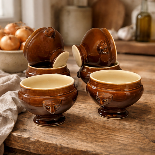 Set of 6 Vintage French Lion’s Head Soup Bowls – Soupe a L'Oignon Pots