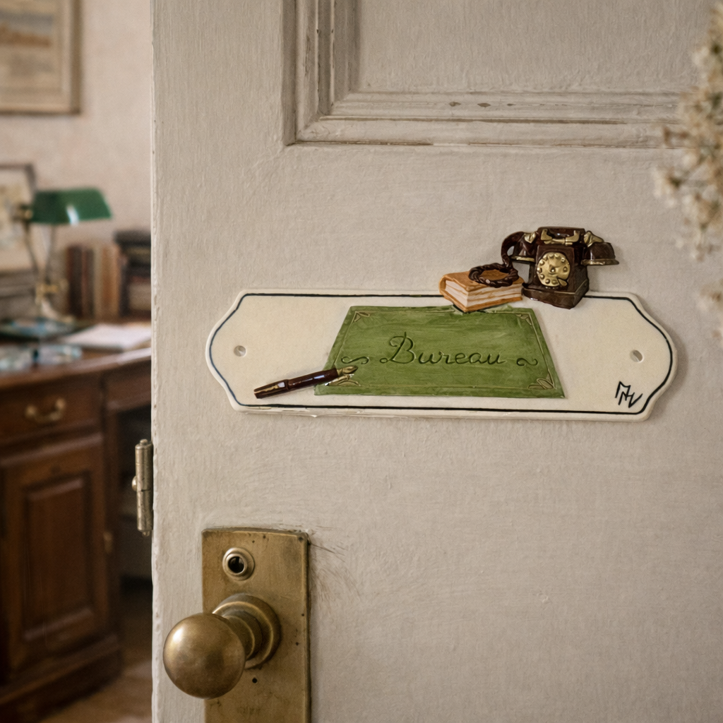 French 3D Room Sign – “Toilettes” or “Bureau” – Vintage Style Plaque,