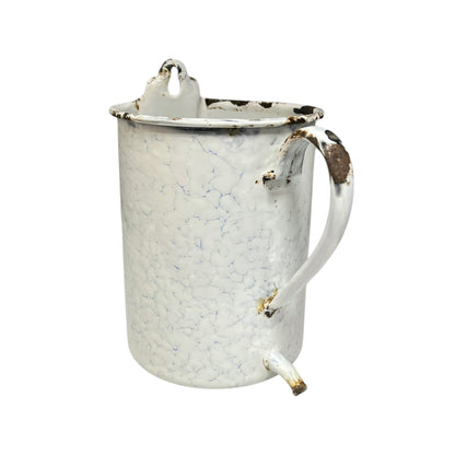 Vintage French Enamel Irrigator Garden Planter Kitchen Jug
