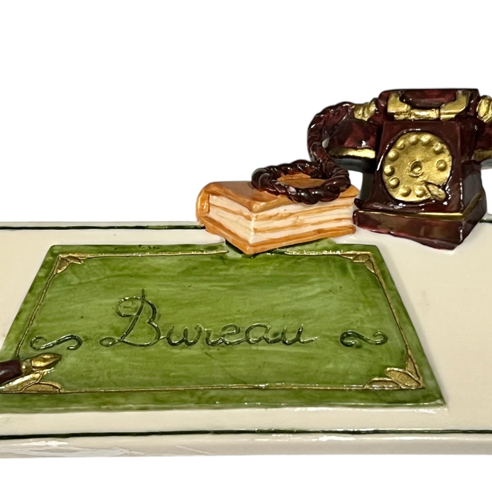 Close up of Bureau office sign on a white background