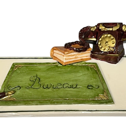 Close up of Bureau office sign on a white background