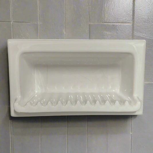 French Vintage Ceramic Soap Dish, Bathroom Inset Pot Wall Tile for sale from All Things French Store