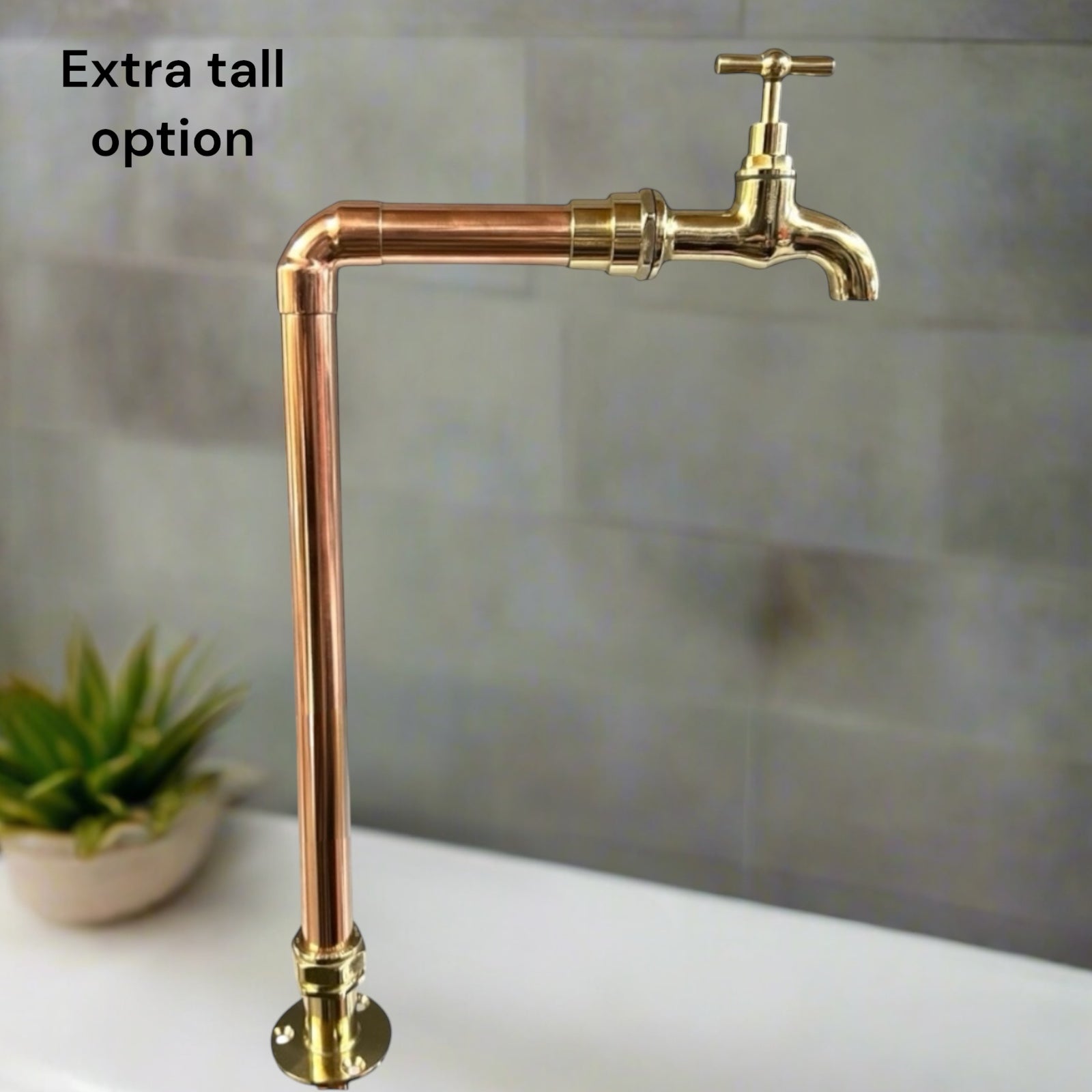 Bespoke XL Size Vintage Style Handmade Copper and Brass Kitchen Tap