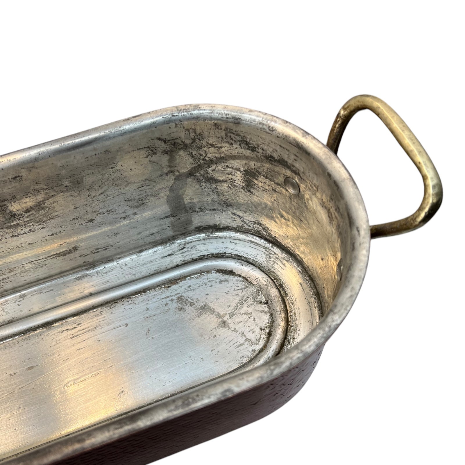 Vintage French Copper Fish Kettle Poacher- w. Insert & Tin Lining 4.7kg 