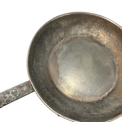 Pair of French Copper Pans with Long Handles – Tin Lined, Rustic Farmhouse Kitchen Decor