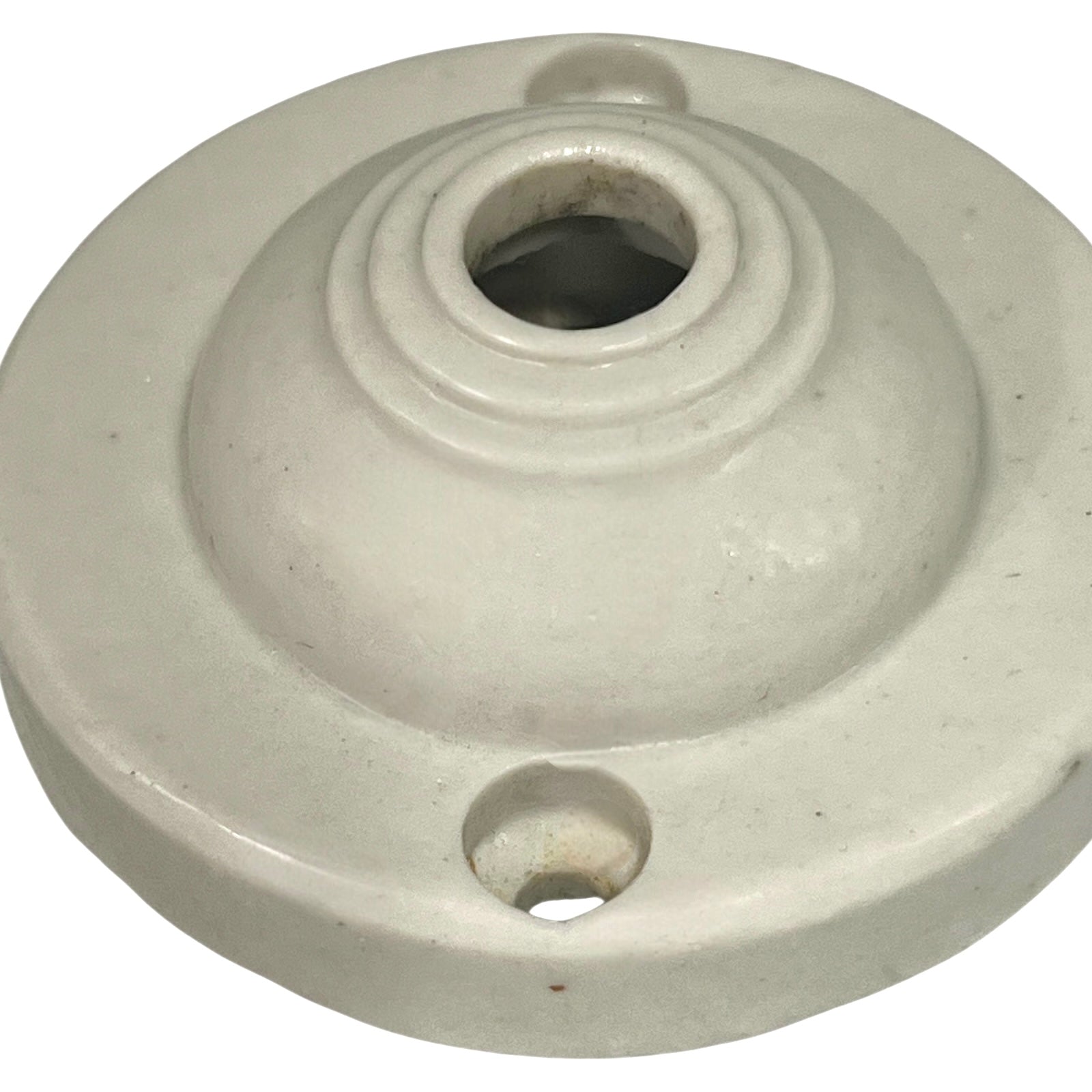 Vintage French Ceramic Ceiling Rose, Chandelier Ceiling Fitting Wire Cover 
