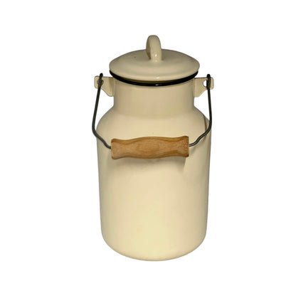 French Shabby Chic Enamel Milk Churn, Farmhouse Chic Enamel Coffee Pot