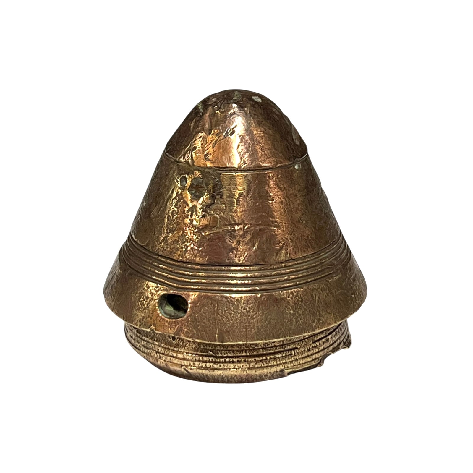 WW1 brass fuse paperweight on a white background 