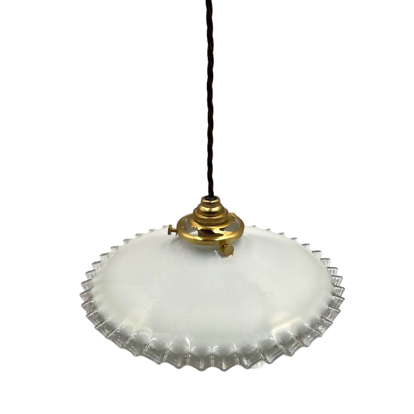 French vintage opaline ceiling pendant light with new wiring