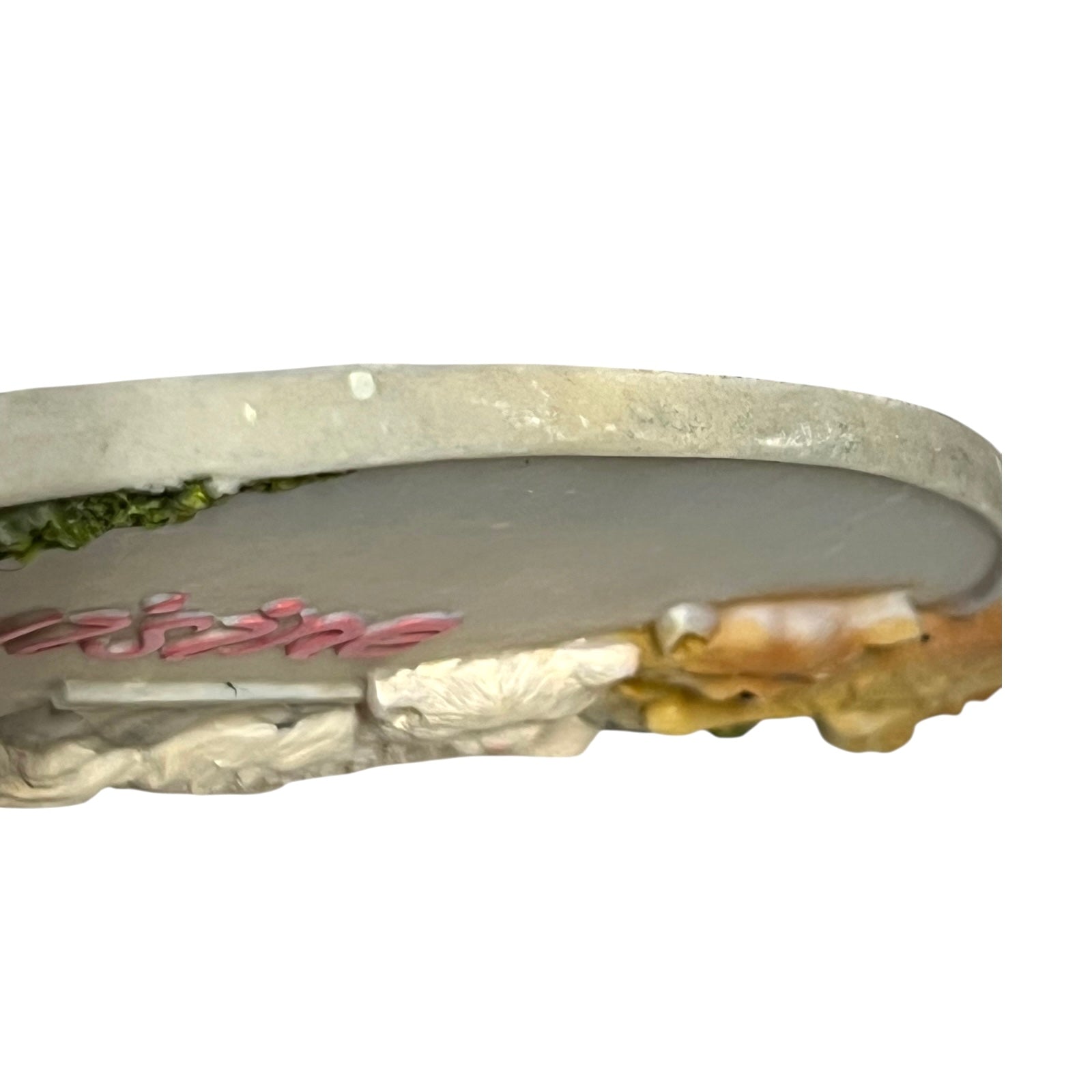 close up of shabby chic Cuisine kitchen door sign with a cat decoration on a white background 